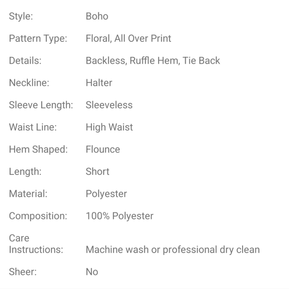 Allover print tie Backless and halter dress - Picture 5 of 9